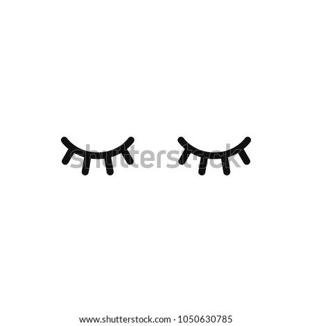 Vector unicorn eyelashes. Closed woman eyes. Vector icon. Cute design