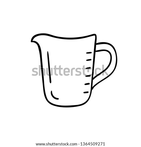 Measuring cup - vector icon. Kitchen jug. Empty measuring cup icon isolated on white background