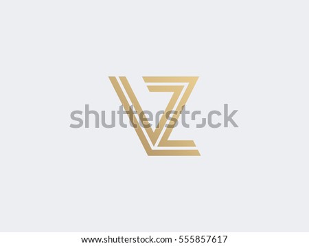 V & Z Letter Logo concept. Creative Line Alphabet monochrome monogram emblem design template. Premium Graphic Symbol for Corporate Business Identity. Vector graphic element Stock fotó © 
