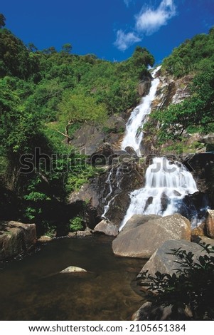 Ton Pliew waterfall at Ton Nga Chang Wildlife Sanctuary Zdjęcia stock © 