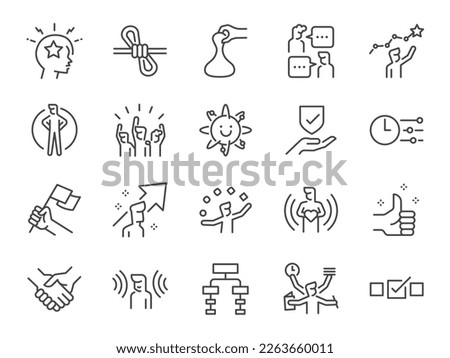 Soft skill icon set. Included the icons as personalities, personal skill, work, mindset, and more.