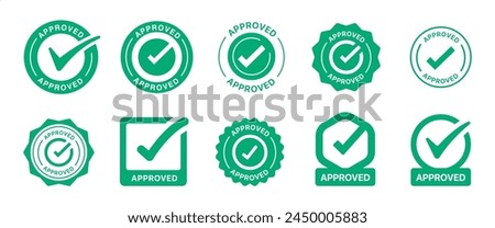 The check marks icon set. It includes approved, yes, right, accept, green, and more icons. Vector illustration sign.