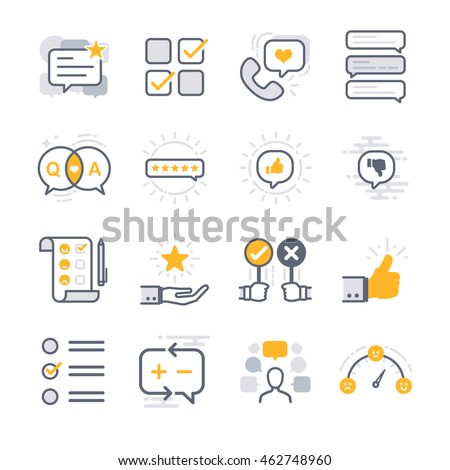 Business Feedback icons. Included the icons as comment, reviews, survey, satisfaction, report, data and more.