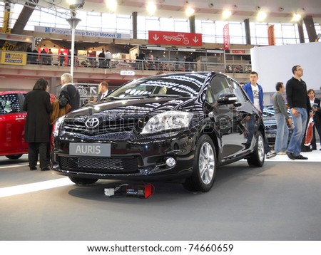 BELGRADE, SERBIA - MARCH 29: Front view of Toyota Auris car on Belgrade car show, March 29, 2011 in Belgrade, Serbia