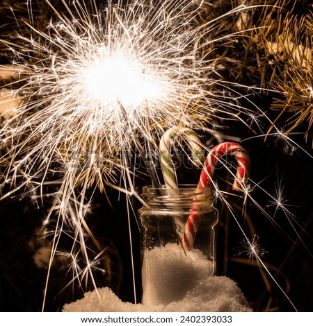 Similar – Image, Stock Photo Sparkler against blurred person in nature