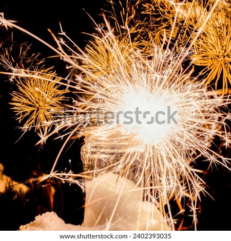 Similar – Image, Stock Photo Sparkler against blurred person in nature