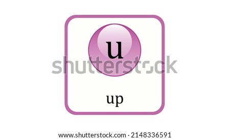 Up quark icon. Standard Model of Elementary Particles vector design