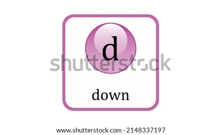 Down quark icon. Standard Model of Elementary Particles vector design