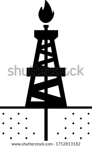 Similar – Image, Stock Photo Gas flaring at oil refinery in evening