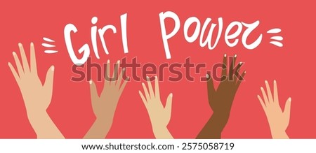 Image, Stock Photo girl power written in white on a black piece of paper
