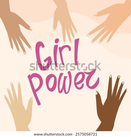 Similar – Image, Stock Photo girl power written in white on a black piece of paper