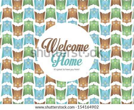 Welcome Home Card Stock Vector Illustration 154164902 : Shutterstock