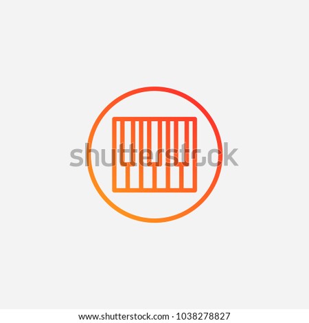 Outline piano keyboar icon.gradient illustration isolated vector sign symbol