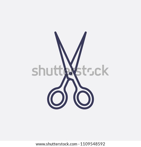 Outline scissors icon illustration,vector barber sign symbol