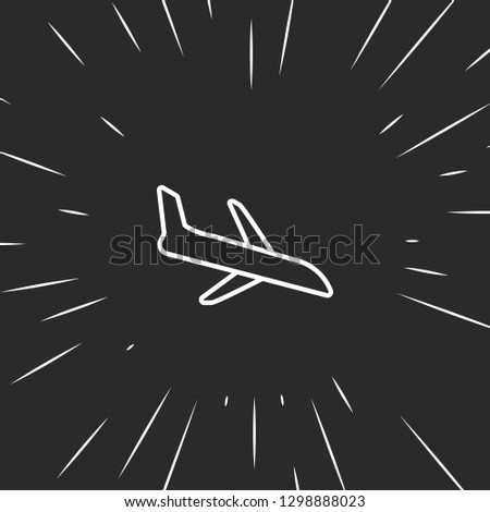 Outline plane landing icon illustration isolated vector sign symbol