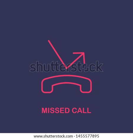 Outline missed call icon.missed call vector illustration. Symbol for web and mobile