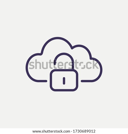Outline cloud security icon. cloud security vector illustration. Symbol for web and mobile