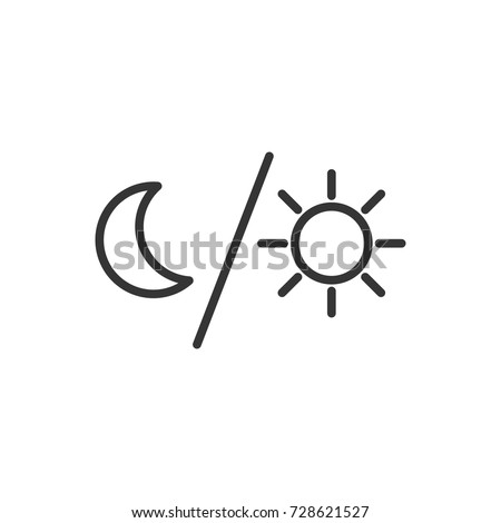 Outline moon and sun  icon illustration vector symbol
