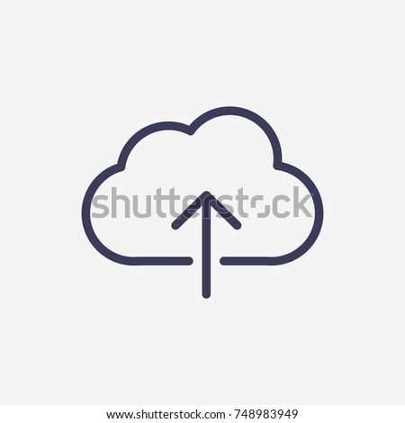 Outline upload cloud icon illustration vector symbol