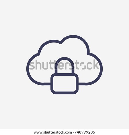 Outline cloud lock  icon illustration vector symbol