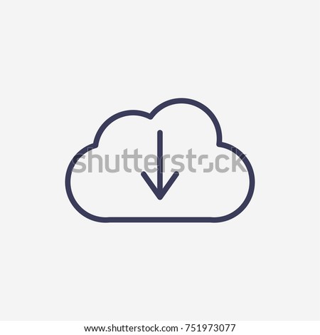 Outline download cloud icon illustration vector symbol