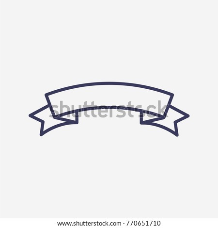 Outline ribbon icon illustration vector symbol 