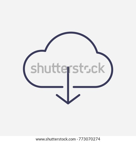 Outline cloud download  icon illustration vector symbol