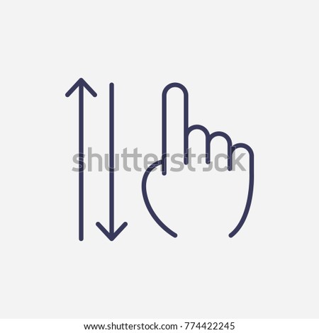 Outline vertical scroll icon illustration vector symbol