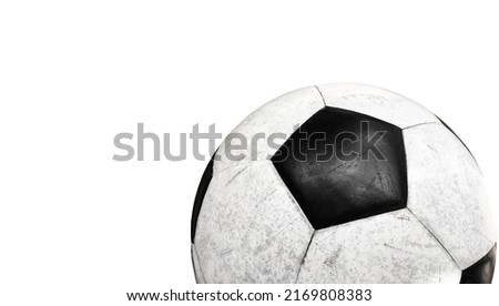 Similar – Image, Stock Photo World Cup dirty football with traces of blood scandal and slavery