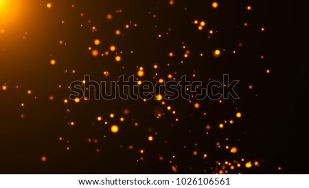 3d rendering flickering gold particles. Abstract digital background Stock foto © 