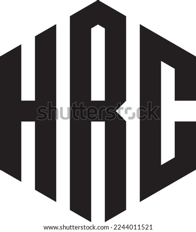 Hexagonal logo of the letters HRC. 