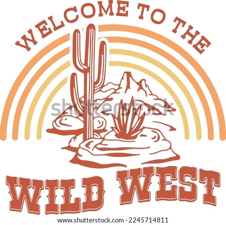 Retro Western Rodeo Wild West Country Cowboy Cowgirl. Art, design, illustration for T-shirt printing, poster, badge wild west style, American western.