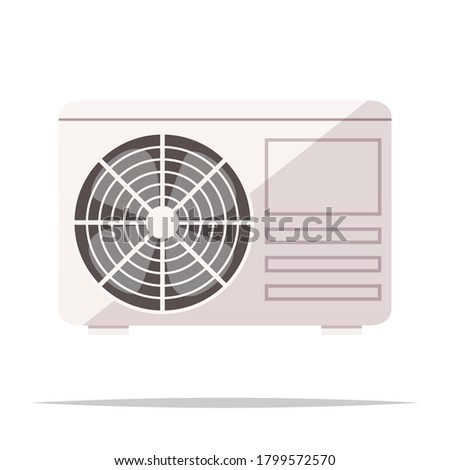 Air conditioner outdoor unit vector isolated illustration