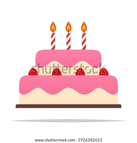 Birthday cake with candles vector isolated illustration