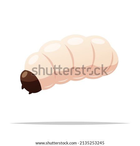 Maggot or grub larva vector isolated illustration