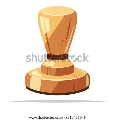 Round rubber stamp with handle vector isolated illustration