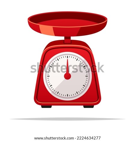 Kitchen scale vector isolated illustration