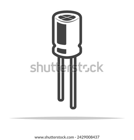 Electrolytic capacitor icon transparent vector isolated