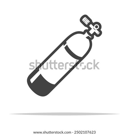 Scuba diving oxygen cylinder tank icon transparent vector isolated