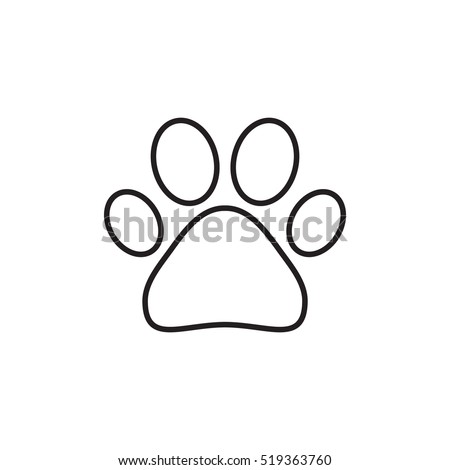 Paw print outline vector