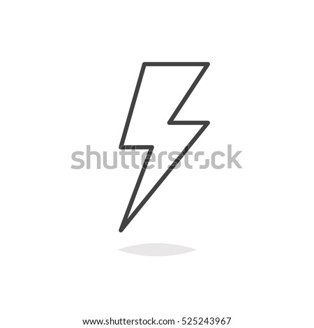 Thunder icon outline vector
