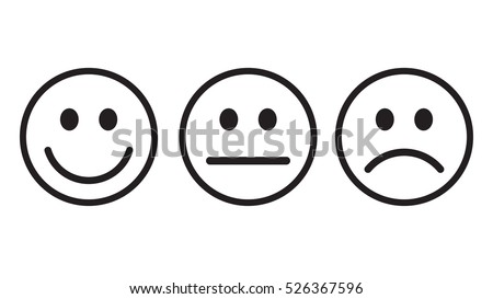 Smiley icon outline set vector