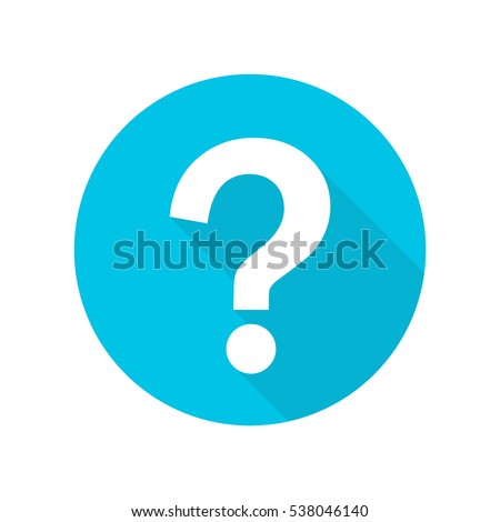 Question mark flat design icon with long shadow vector