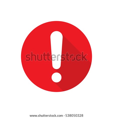 Exclamation mark flat design icon vector