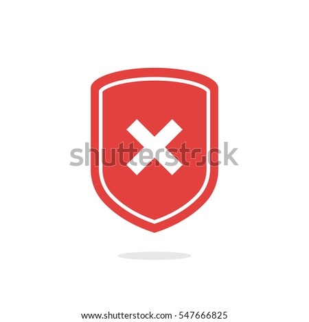 Shield with x mark icon