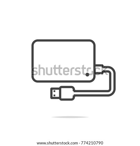 Portable hard drive icon vector