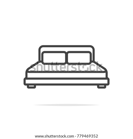 Bed line icon vector