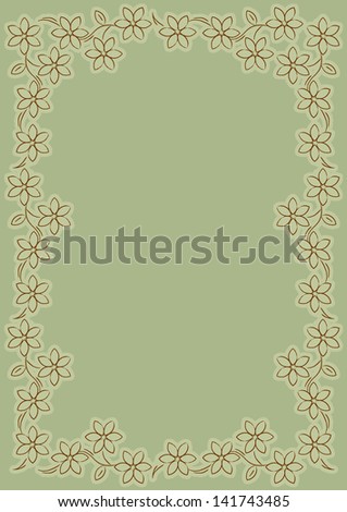 green flower border background