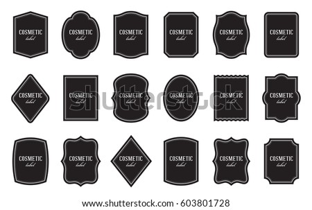 Set of product label templates. Different shapes. Cosmetic or food packaging