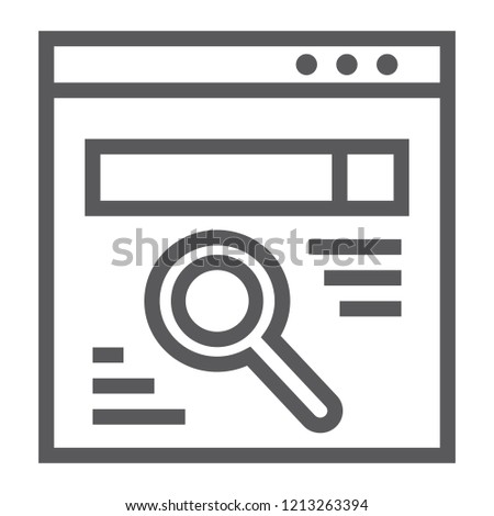 Browser line icon, webpage and internet, search sign, vector graphics, a linear pattern on a white background, eps 10.